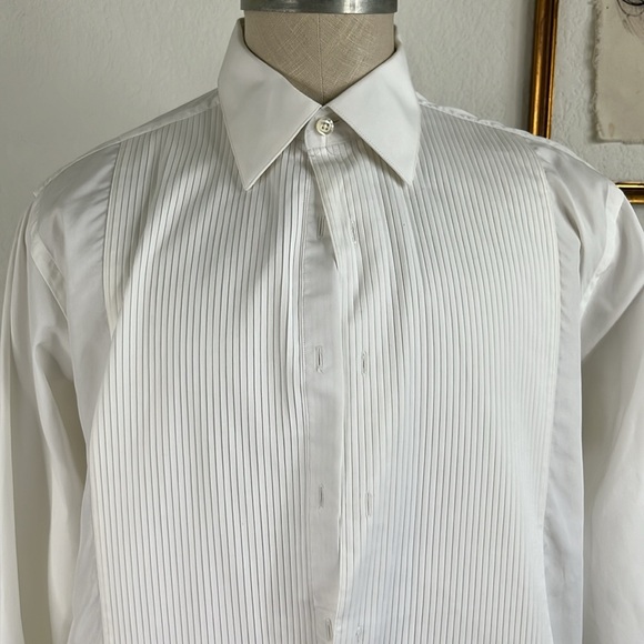 Paul Stuart Pleated Bib Tuxedo French Cuff Evening Dress Shirt - Picture 2 of 10